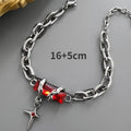 Retro Black Zircon Star Bracelet | Titanium Steel Unisex Goth Jewelry