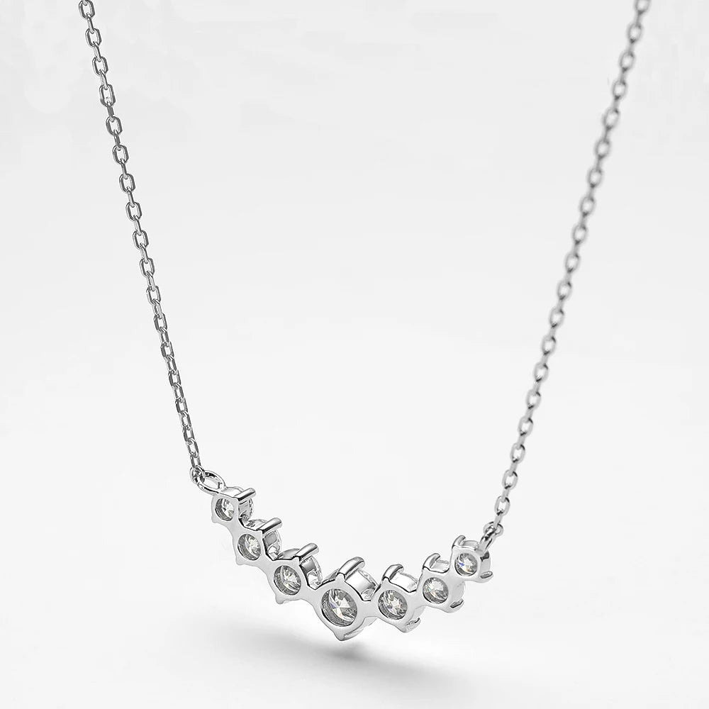 1.7ct 2.8ct 5ct D Color Moissanite Necklace Women Fine Jewelry 100% S925 Sterling Silver Smile Pendant Neck Chain Plated 18K GRA