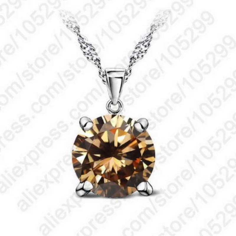 New Brand Design Women Classic Necklaces & Pendants Fashion 925 Sterling Silver Jewelry for Wedding Shiny Zircon Gift
