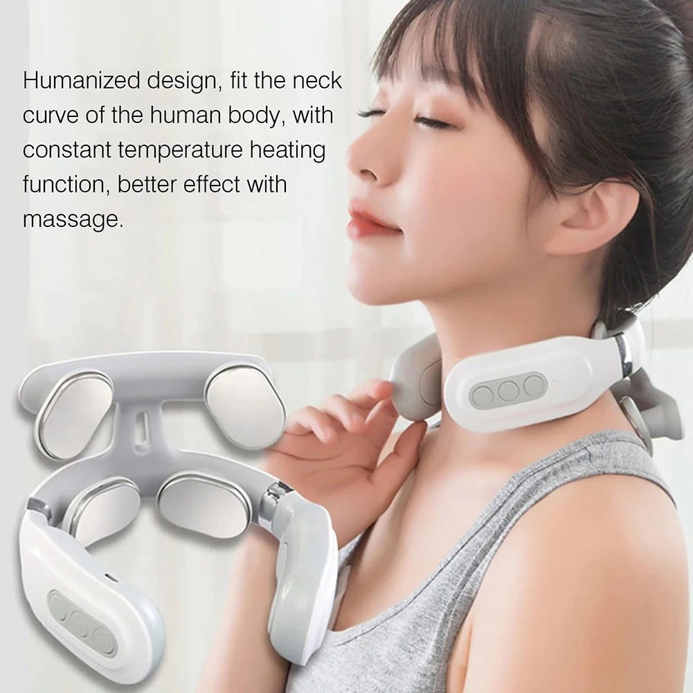 4 Head Electric Back Massage Instrument USB Rechargeable Spine Protection Massager Vibration Massage Instrument for Home Office