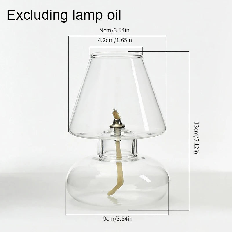 Clear Glass Oil Lamp Cover Candlestick Windproof Candle Holders Oil Lamp Lighting Lantern Lampshade Romantic Home Decor