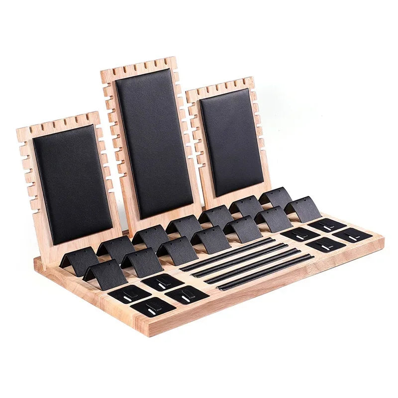 Jewelry Display Tray Necklace Pendant Bracelet Chain Holder Ring Earrings Stud Organizer Jewelry Display Props Entire Set