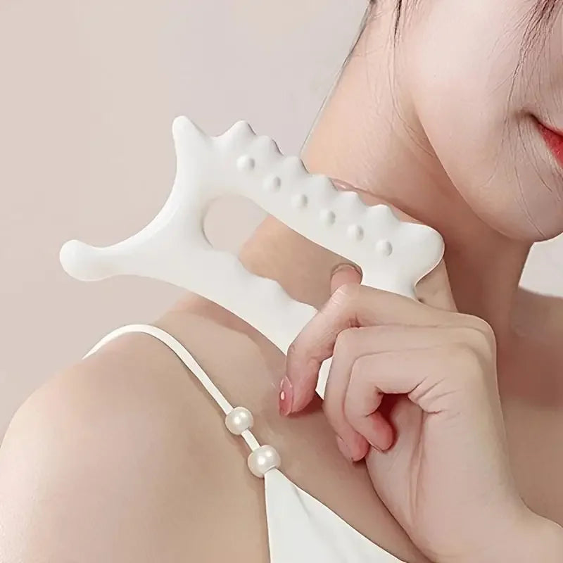 1PC Non-Ceramic Gua Sha Massage Tool Ergonomic Versatile Handheld GuaSha Board for Face Body - Relaxation and Beauty Massager