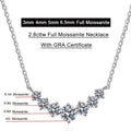 1.7ct 2.8ct 5ct D Color Moissanite Necklace Women Fine Jewelry 100% S925 Sterling Silver Smile Pendant Neck Chain Plated 18K GRA