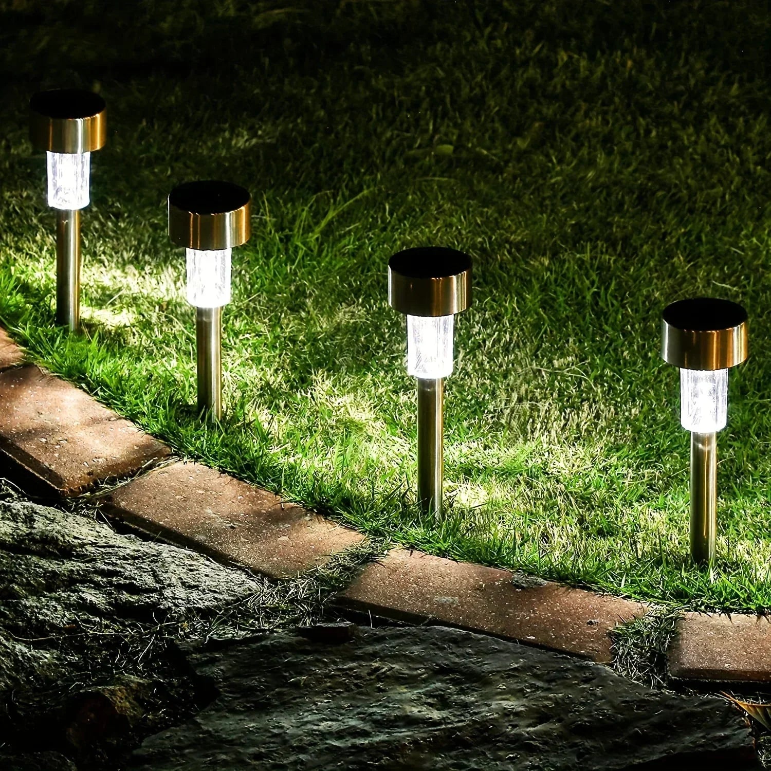 Led Solar Lawn Lamp Waterproof Landscape Lighting White/warm White Outdoor Pathway Stainless RGB Garden Floor Lights