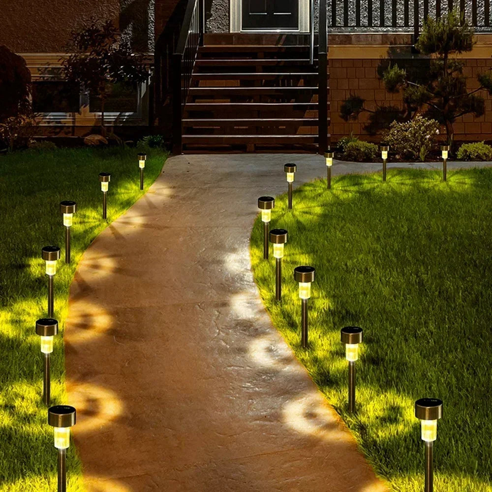 Led Solar Lawn Lamp Waterproof Landscape Lighting White/warm White Outdoor Pathway Stainless RGB Garden Floor Lights
