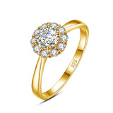 Certified Woman Flower Ring With Moissanite Diamond 0.5ct 5mm Wedding Engagement Rings Pure Silver Women's Jewelry For Girl Gift