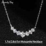 1.7ct 2.8ct 5ct D Color Moissanite Necklace Women Fine Jewelry 100% S925 Sterling Silver Smile Pendant Neck Chain Plated 18K GRA