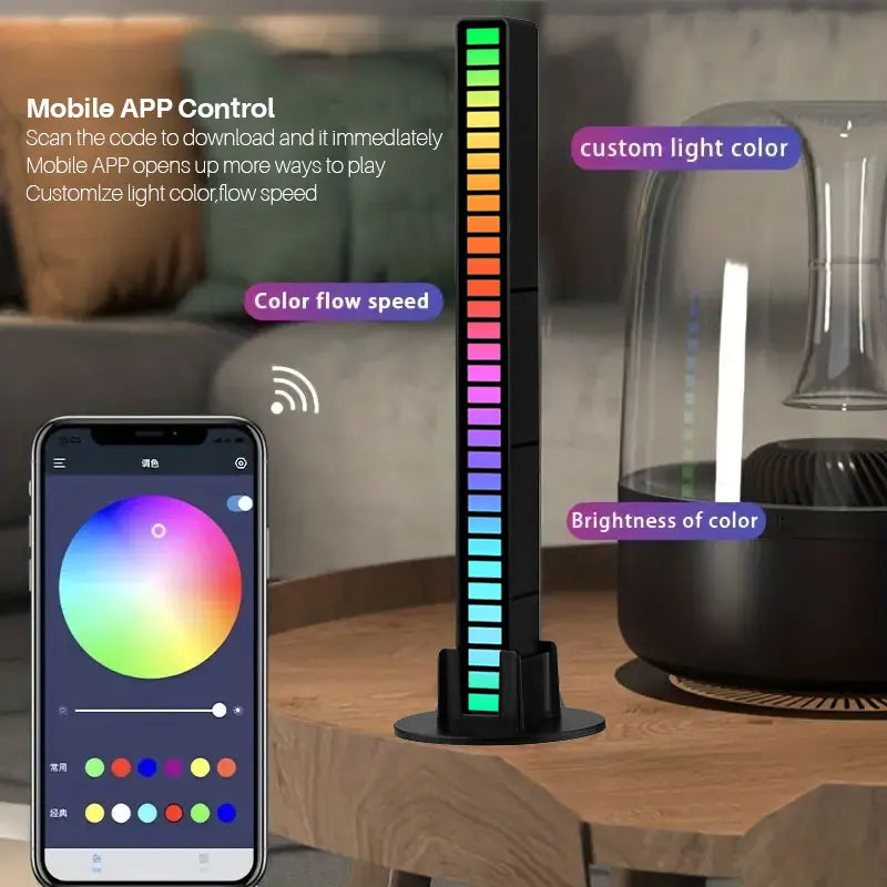 16 LEDS RGB LED Light Bar App Control Desktop Background Atmosphere Light Music Sync TV Wall Computer Game Bedroom Night Light