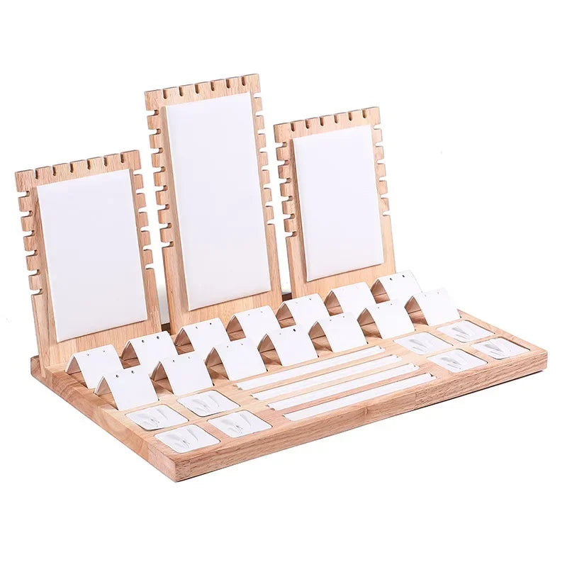 Jewelry Display Tray Necklace Pendant Bracelet Chain Holder Ring Earrings Stud Organizer Jewelry Display Props Entire Set