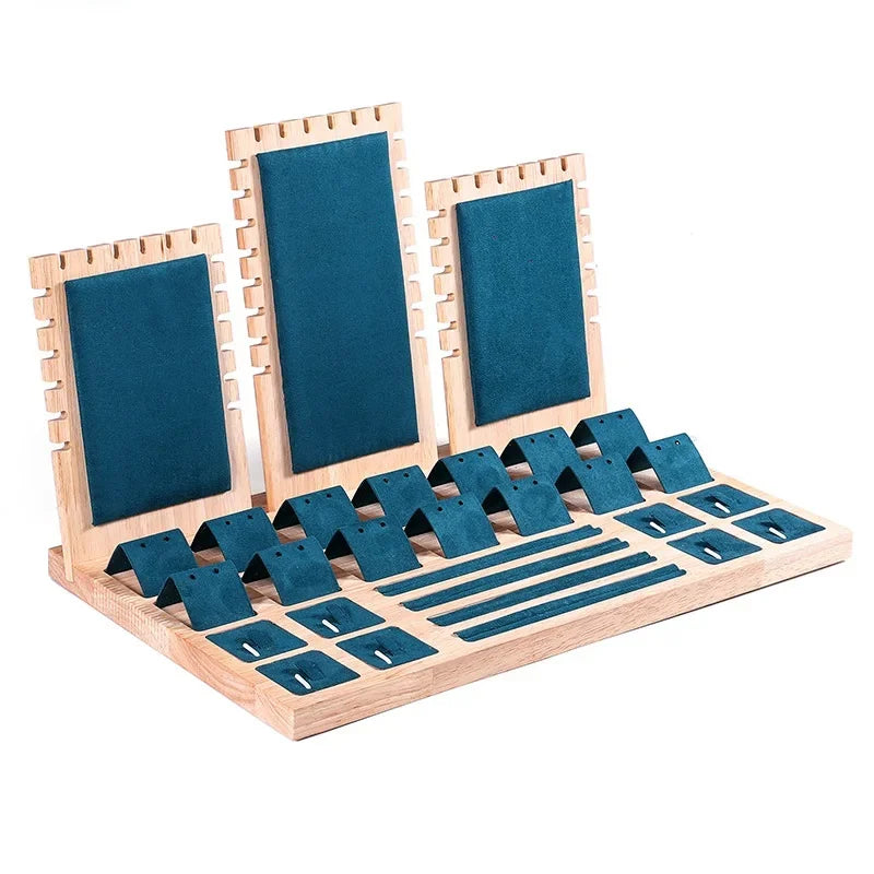 Jewelry Display Tray Necklace Pendant Bracelet Chain Holder Ring Earrings Stud Organizer Jewelry Display Props Entire Set
